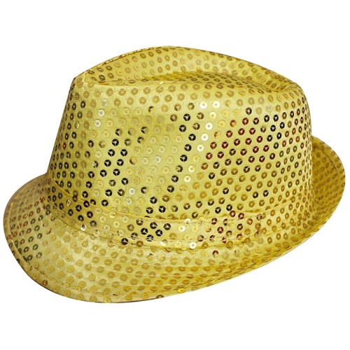 Sequin Trilby Hat (Gold)