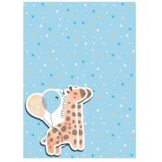 Blue Baby Giraffe Gift Wrap Sheets & Tags (2 Pack)