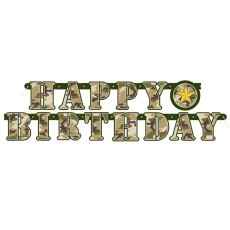 Camouflage Happy Birthday Jointed Banner