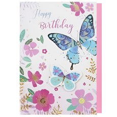 Happy Birthday Butterly Art Greeting Card