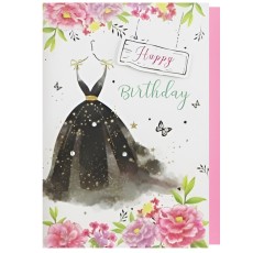 Happy Birthday Dress Art Greeting Card