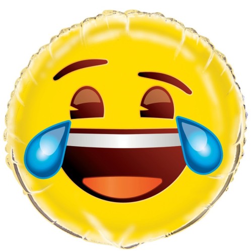 Crying Laughing Emoji Round Foil Balloon (18")