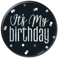 Glitz Black Birthday Badge