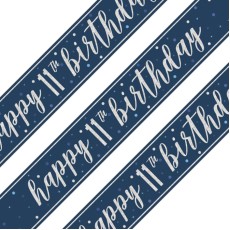 Glitz Blue 11th Birthday Holographic Banner