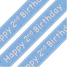 Glitz Blue 2nd Birthday Holographic Banner