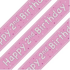 Glitz Pink 2nd Birthday Holographic Banner