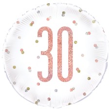 Rose Gold Glitz 30th Birthday 18" Foil Balloon