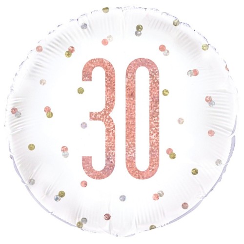 Rose Gold Glitz 30th Birthday 18" Foil Balloon