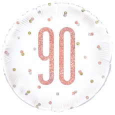 Rose Gold Glitz 90th Birthday 18" Foil Balloon