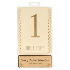 Gold & Ivory Table Numbers 1-12