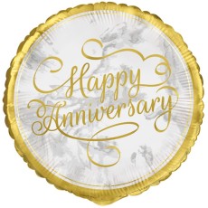 Golden Happy Anniversary 18" Foil Balloon