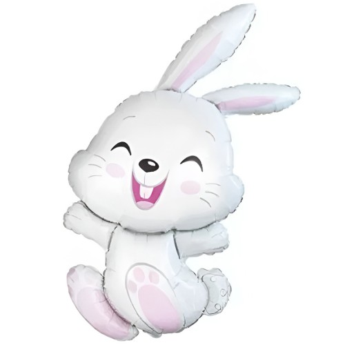 Happy Pink Bunny Supershape Foil Balloon (41")