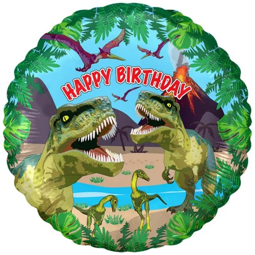 Jurassic Dinosaur Birthday Foil Balloon (18")