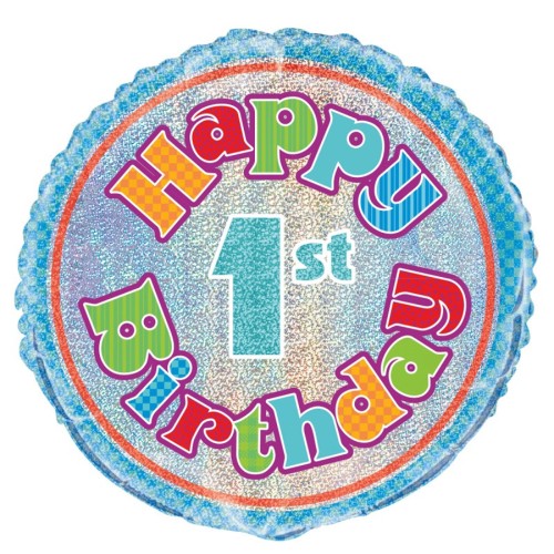 Happy Birthday Prism 1st 18" Foil Balloon