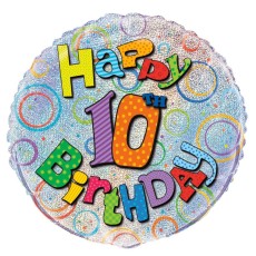 Happy Birthday Prism 10th 18" Foil Balloon