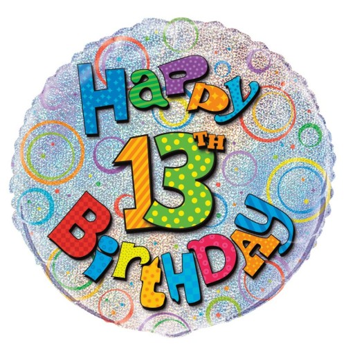 Happy Birthday Prism 13th 18" Foil Balloon