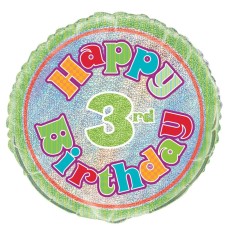 Happy Birthday Prism 3rd 18" Foil Balloon