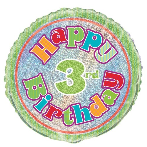 Happy Birthday Prism 3rd 18" Foil Balloon