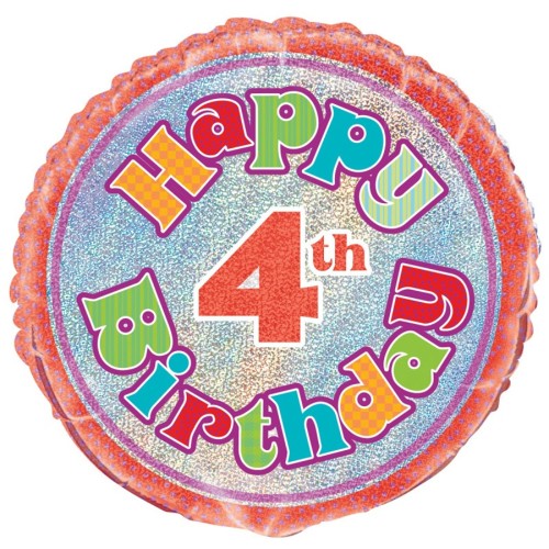 Happy Birthday Prism 4th 18" Foil Balloon