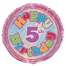 Happy Birthday Prism 5th 18" Foil Balloon