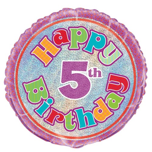 Happy Birthday Prism 5th 18" Foil Balloon