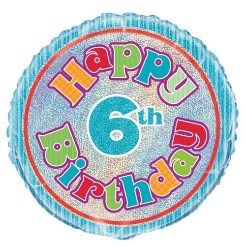 Happy Birthday Prism 6th 18" Foil Balloon