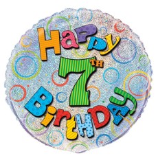 Happy Birthday Prism 7th 18" Foil Balloon