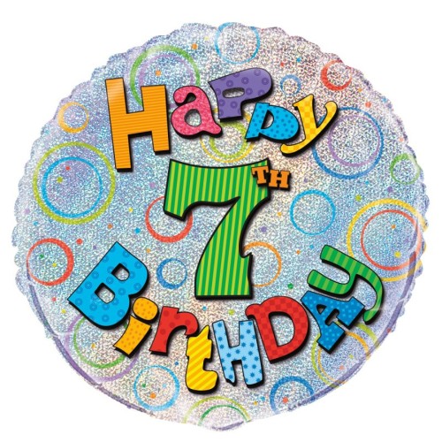 Happy Birthday Prism 7th 18" Foil Balloon