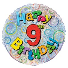 Happy Birthday Prism 9th 18" Foil Balloon