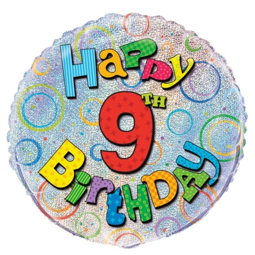 Happy Birthday Prism 9th 18" Foil Balloon