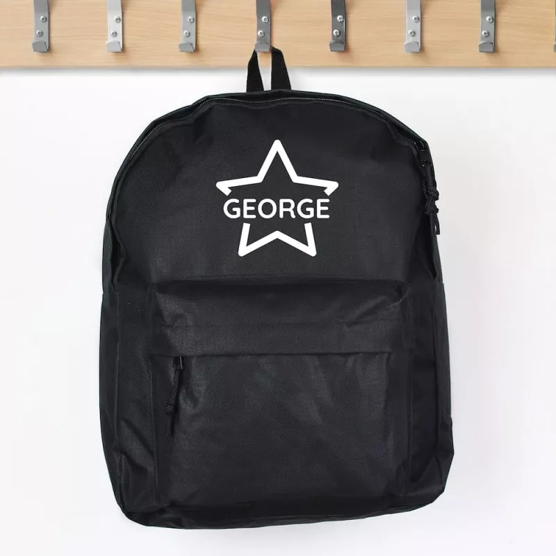 Personalised hotsell black backpack