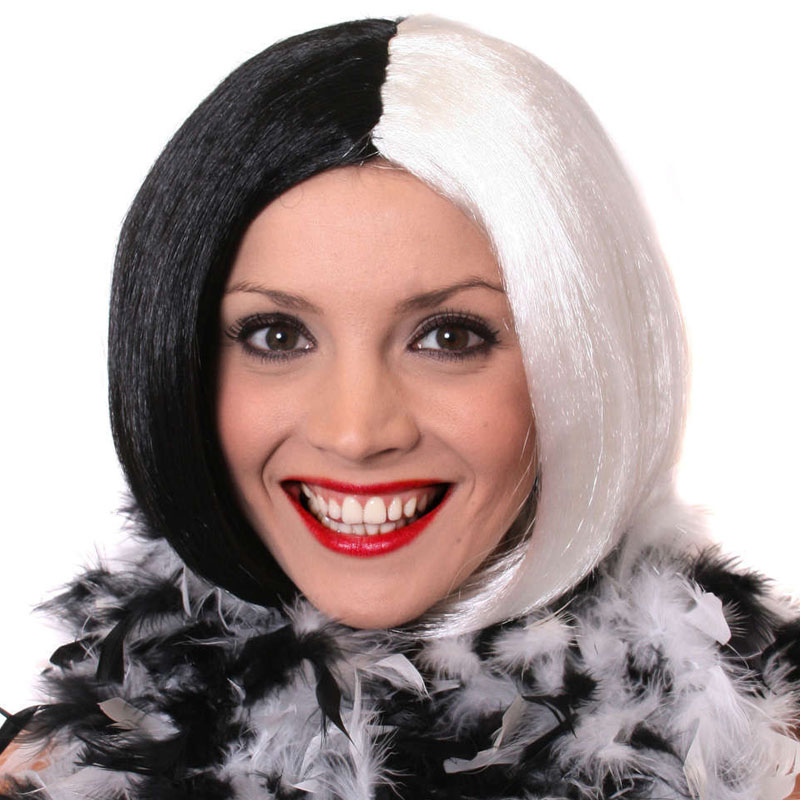 Buy Black and White Bob Wig Party Chest