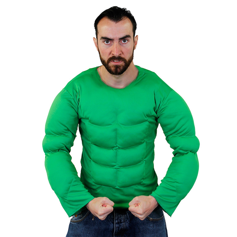 Muscle Chest Mens Costume Top  Mens Padded Muscle Costume Shirt
