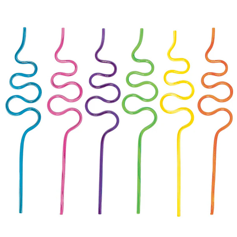 Buy Small Plastic Squiggle Straws (12 Pack) | Party Chest